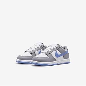 Nike Kids White and Gray Sneakers with Blue Accents